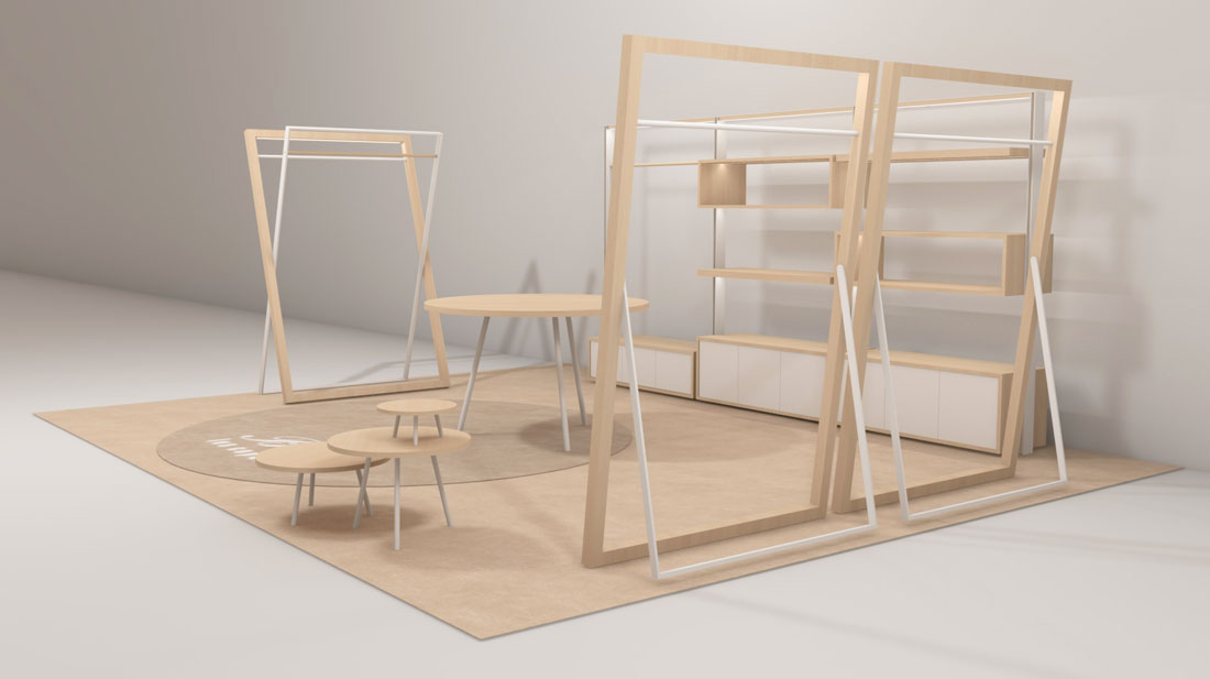 concept store blue les copains minimal wood easy chic mazzocchiciani mazzocchi ciani